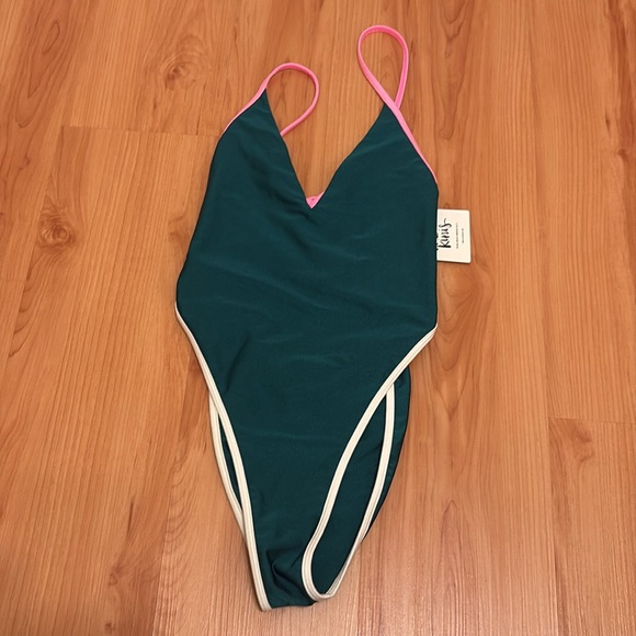 Kulani Kinis Kulani Kinis Plunge Cross Back One Piece-Siren Song - Picture 4 of 5
